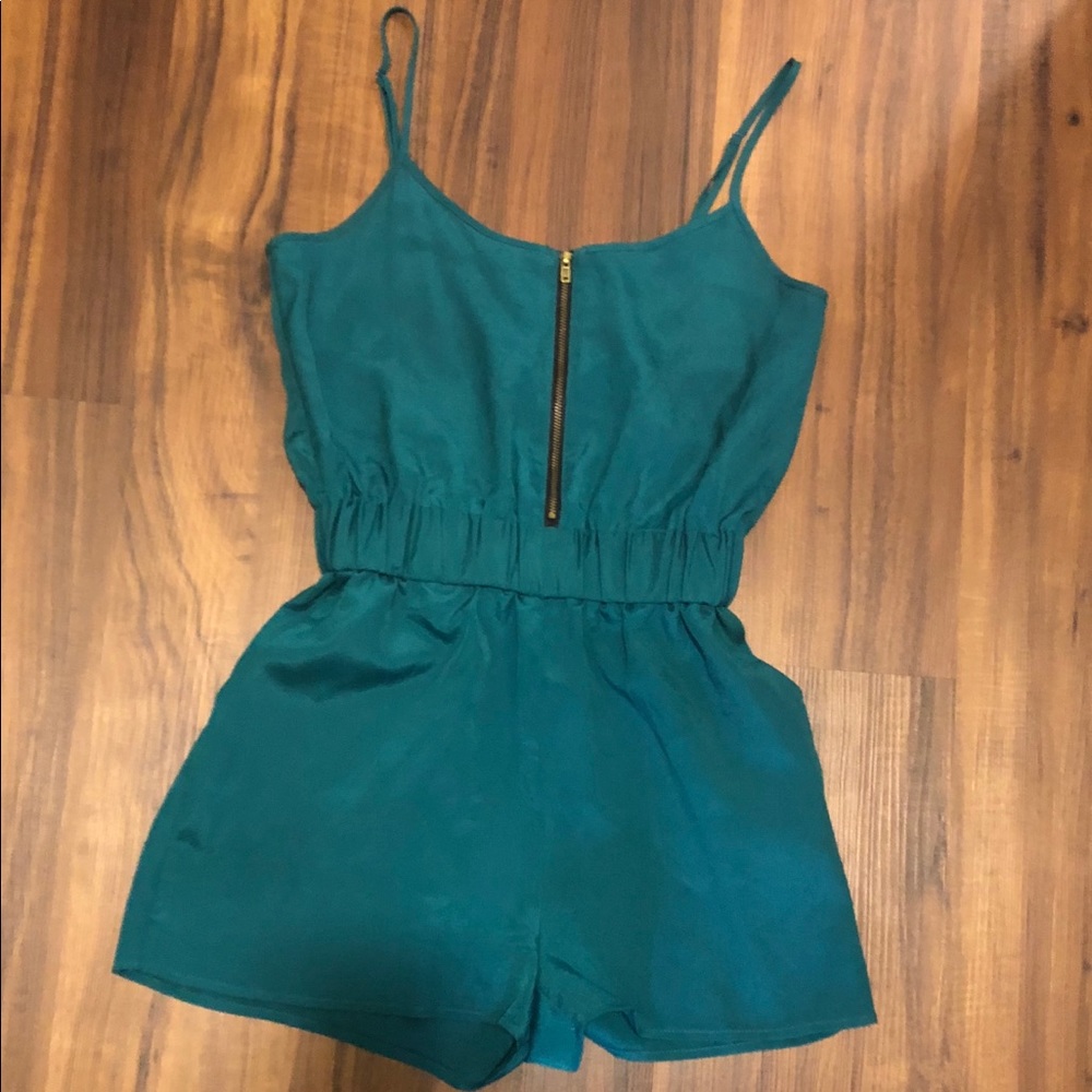 Green Forever 21 shorts jumpsuit